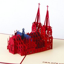 초대장 카드 3D 팝업 생일 카드 레이저 컷 초대장 세계 건축물 함 소년 선물 인사말 관광 엽서, 19 Cologne Cathedral
