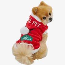 RealPet 루돌프 사슴코 강아지 산타복, RED