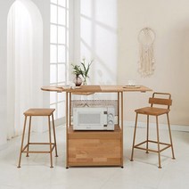 [천삼백케이] [미아트] 리젠우드H 토베르 1200 참죽원목 홈바테이블, 골드라운드, bisori 본상품선택