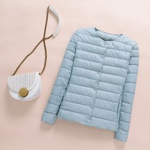 2022 가을 겨울 여성 노카라 패딩 점퍼 슬림 라운드 슬림 숏 여성 패딩