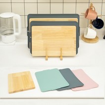 moncross 국산 TPU+원목도마세트 칼집이나지않는 논슬립 도마 항균 안심 요리하기편리합니다., 대형[원목도마+TPU도마], 민트