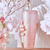 SS 지압텀블러 발렌타인데이 핑크 빨대컵 콜드컵 710ml, 2