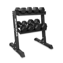 2단 아령 정리대+육각아령세트 7kg 10kg 14kg 18kg 4종 덤벨랙 덤벨거치대