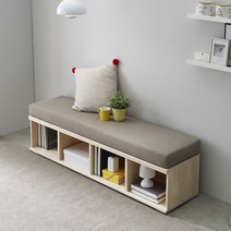 코젯 1600 책장형 원목 수납 벤치 소파 GM347C, 연그레이