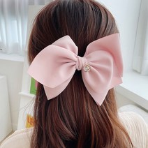 러블리 하이 리본 헤어핀 왕 명품 예쁜 자동 큐빅 반머리 긴머리 반묶음 핸드메이드 삔