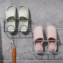 힐로 욕실화 실내화 정리 철제 2단 거치대 블랙, 1개