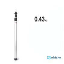 ubisky유비스키 그늘막 지지대 3단 조절 캠핑 폴대 알루미늄 천막지지대 텔레스코픽230cm 지탱이, 싱글 실버 (저장 가방 없음)