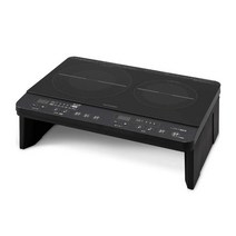 아이리스 오야마 2구 IH 쿠킹 히터 공사 불필요 1400 W 100 V 다리 첨부 블랙 IHK-W13S-B