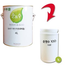 노루페인트 순앤수 100 친환경 내부용 수성페인트 1L 무광, 화이트1