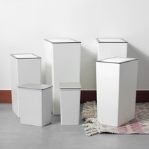 [리프] 슬림 화이트 사무실 홈 인테리어 휴지통, 02슬림라인 휴지통 스윙형(6.5L)