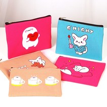 캐릭터 면 납작파우치 5종 중