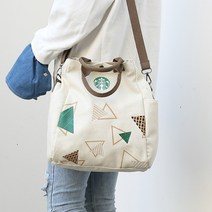 스타벅스 에코백 장바구니 데일리 스벅가방 이유식 직장인 에코백 다용도 크로스백 스타벅스보냉백 텀블러 캔버스백