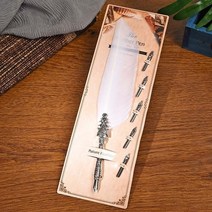 만년필 만년필브랜드 만년필입문 백화점만년필 명품만년필 bnb multicolor creative vintage feather pen nib 새겨진 꽃 바디 라운드 딥 펜, 백인