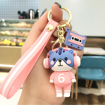 돼지키링 고양이 키홀더 차 자동차 열쇠고리 가방 악세사리 짱구키링 이니셜 실니콘 키링 키홀더 캐릭터, 1