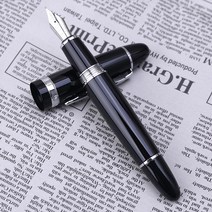 만년필 만년필브랜드 만년필입문 백화점만년필 명품만년필 고품질 최신 jinhao 159 검정과 은색 m 펜촉 두꺼운