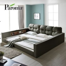 리나 가드 패밀리침대+독립매트리스Q+SS, 블랙