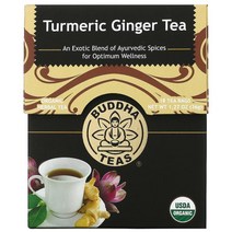 BUDDHA TEAS ORGANIC HERBAL TEA TUMERIC GINGER 18, 단색, 한 사이즈