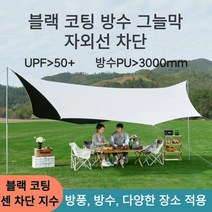 [여름 혜택 4월30일까지] 만물소 나비형 블랙 코팅 천막 아웃도어 자외선 차단 블랙 코팅 타프 텐트 캠핑 차광 텐트 천막, 3.5x4.5m
