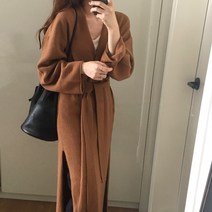 줄리엔느 여성 루즈핏 심플 롱 트임 가디건