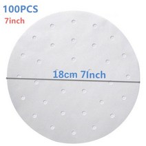 에어프라이어 7Inch 50/100pcs 구멍 가진 베이킹 기름 종이 공기 프라이어 베이킹 종이 롤빵 케이크 종이 접시 베이킹 액세서리 베이킹 주방 도구, 7inch Round