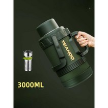 대용량 3000ML 보온병 스테인레스 스틸 보온병 주전자 가정용 주전자 휴대용 야외 여행 자동차 보온병 물병 보온병 캠핑, 항균스타일 316L 블랙 3L+ 냄비커버