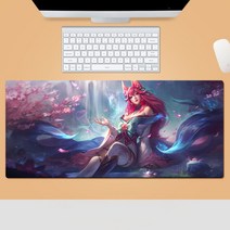 KDA 리그 오브 레전드 마우스 장패드 게임 주변 마우스패드 라지 사이즈 내오염성 견디다 창의 기념 선물, 800*300*4mm, 패턴-11
