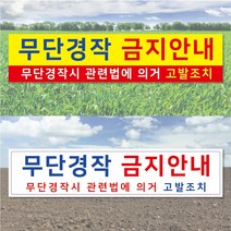 판팩토리 경작금지 현수막 주문 제작 안내 경고 무단, 1장, 400cm*90cm대나무+끈 4개