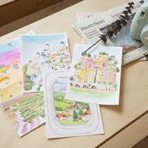 솜씨키트 수채화 세계여행 도안 컬러링 DIY 키트, 기본패키지