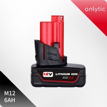 온리틱 밀워키 배터리 M12 12V 3AH 6AH 호환공구, 6AH 1개