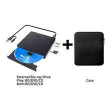 블루레이odd 외장 Bluray 드라이브 3D 블루레이 버너 리더 USB 30 및 유형C 라이터 슬림 BD CD DVD 광학 컴, 02 BWBD Black-B-FBB