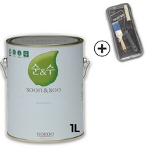 노루페인트 순앤수 100 친환경 내부용 수성페인트 1L 무광 간단세트, 화이트3