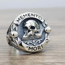 은반지 남자 각인반지 볼드한 Y2k 고스 빈티지 Ethic Memento Mori Carpe Diem 글자 해골 반지 남성용 패