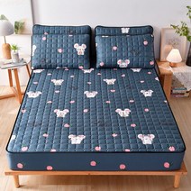 라지킹침대 두꺼운 퀼트 매트리스 커버 킹 퀸 침대 시트 항균 패드 베개 없음 1 개, 05 1pc sheet200x220x30, [07] lebusishu