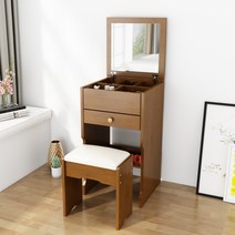 미니 콘솔 테이블 메이크업 모던 미니멀리스트 드레싱 화장대, T40cm 월넛 플립 미러
