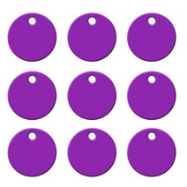 강아지 인식표 목걸이20pc 개 Id 태그 라운드 알루미늄 DIY 맞춤형 애완 동물 명판 조각 분실 방지 펜던트, 08 보라색_02 25X25X1MM