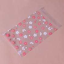 예쁜 꽃무늬 포장 OPP 접착식 비접착 비닐 봉투, 400장 접착식 12x18+3