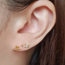 행성 플래닛 별 큐빅 써지컬스틸 피어싱