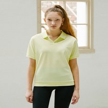 헤지스 옐로우 퍼피자수 면혼방 반팔카라티셔츠 HSTS2BC45Y1