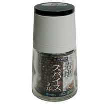 일본 아스벨 페퍼밀 그라인더 140ml-[화이트] 후추갈이 솔트밀 굵기조절 레버 소금갈이 깨갈이 후추통 분쇄기 윗지름4.5/밑지름6/높이13.5cm