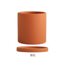 수제토분 블루베리 마늘 대형 화분 오리지널 빈티지 1 pc 세라믹 꽃 냄비 원통형 즙이, 주황색, 8-9cm