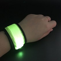 야간 LED 밴드 띠 반사 야광 발광 안전 라이트밴드 슬랩밴드 암밴드, 연두