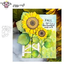 모양틀 다이컷 piggy craft 금속 절단 금형 해바라기 장식 스크랩북 종이 공예 칼 금형 블레이드 펀치 스텐실, fz-68
