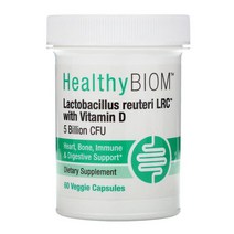 헬시바이옴 Lactobacillus Reuteri LRC 비타민 D CFU 60 식물성 캡슐, 1개, 기본