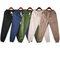 전업주부 카고포켓 허리밴드 조거팬츠 고등학생 출근 알바생