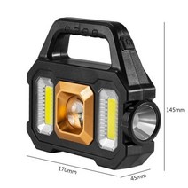 led 초강력 사냥용 써치라이트 후레쉬 충전식 휴대용 탐조등 방수 6 기어 플래시라이트 500lm 태양광 USB 충전 야외 액세서리, COB1