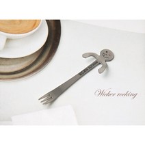 아기자기 귀여운 천사 양팔걸이 스테인 티포크 퓨레 유아수저