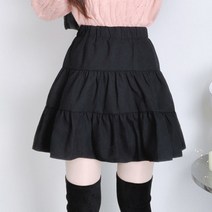 A라인 밴딩 겨울 미니 티어드 캉캉 스커트