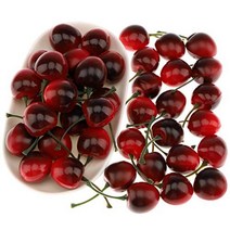 Gresorth 50pcs Artificial Lifelike Red Black Cherry Decoration Fake Chrries Fruit Home Party Christm, 1