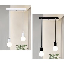 심플 2등 펜던트 심플한 포인트조명, 블랙