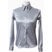 패션올리고 WDS200336-여성용 솔리드 공단스판 셔츠 실크셔츠